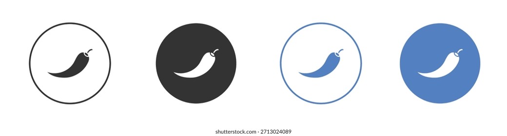 Vector minimalista simple con icono de chile picante EPS