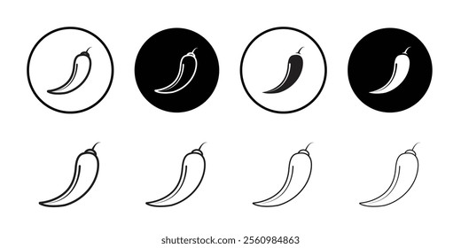 Chilli pepper icon Symbol mark in filled style