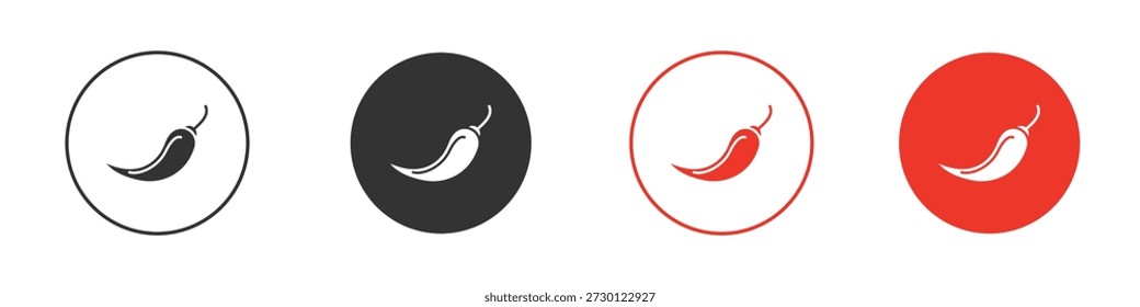 Icono de la pimienta de chile para UI o UX aislado en blanco para el App móvil, editable