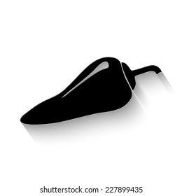 chilli pepper icon - vector illustration with shadow