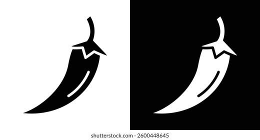 Chilli pepper icons vectors set in solid style.