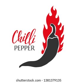 Chilli pepper isolated on white. Vector illustration.