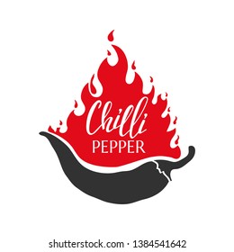 Chilli pepper isolated on white. Vector illustration.