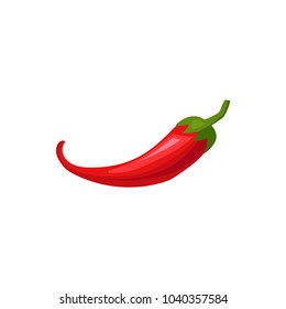 Chilli pepper logo food label or sticker. Concept for farmers market, organic food, natural product design.Vector illustration. Chili Pepper Spicy Restaurant Logo in White Isolated, Vector EPS 10