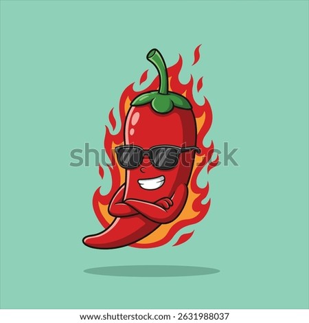 Chilli pepper mascot  illustration premium vector The Concept of Isolated Technology. Flat Cartoon Style Suitable for Landing Web Pages, Banners, Flyers, Stickers, Cards