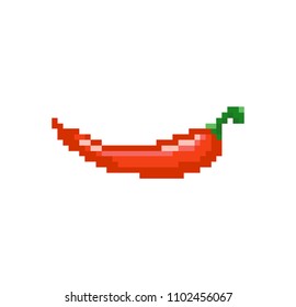 
Chilli pepper in pixel art, 8 bit, 16 bit, 8-bit, 16-bit