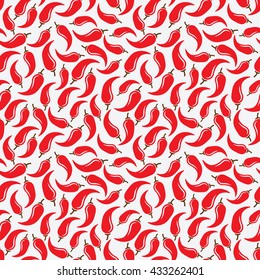 Chilli Pepper Seamless Pattern. Vector Illustration - Eps 8