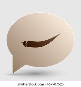 Chilli pepper sign. Brown gradient icon on bubble with shadow.