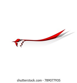 Chilli pepper sign. Vector. Detachable paper icon with red body stock. Isolated.