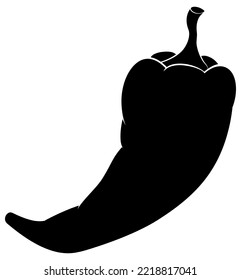 Icono de silueta de pimienta chile. Ilustración vectorial aislada en fondo blanco.