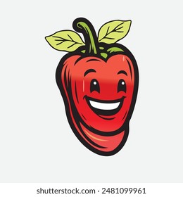 Chilli Pepper smile Cartoon Expression 