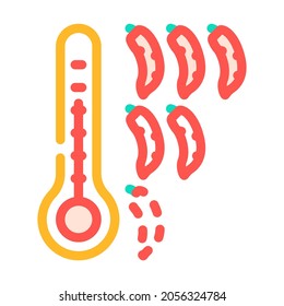 vectores de icono de la escala de especias chile. señal de la escala de picante de pimienta. ilustración de símbolo aislado