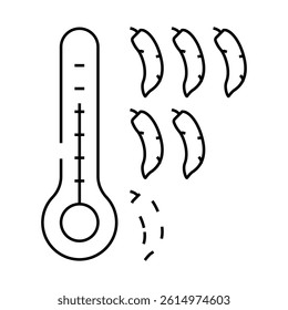 chilli pepper spice scale line icon vector. chilli pepper spice scale sign. isolated contour symbol black illustration