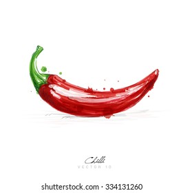 chilli pepper style on white background, vector graphic design