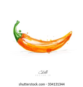chilli pepper style on white background, vector graphic design