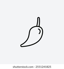 Chilli pepper thin liner icon isolated.