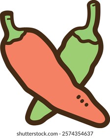 Chilli pepper vector doodle illustration and graphic