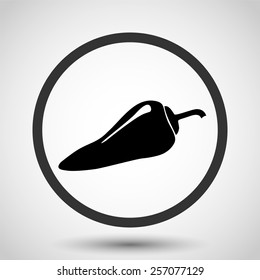 Chilli pepper vector icon - black illustration