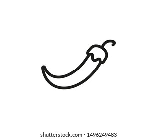 Chilli pepper vector icon. Editable stroke.