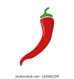 Chilli Pepper Vector Icon On White Stock Vector (Royalty Free ...