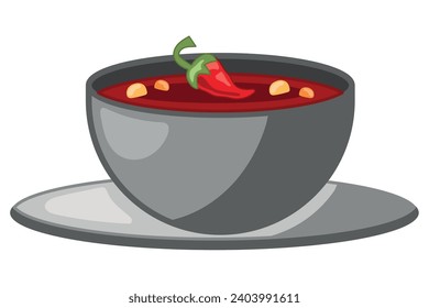 chilli with pepper vector isolated