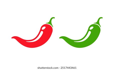 Chilli pepper vector isolated on white background.