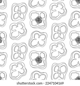 Chilli Pepper vector seamless pattern, isolated on white background.