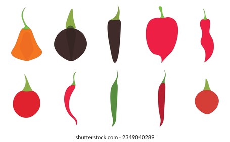 Chilli peppers on a white
