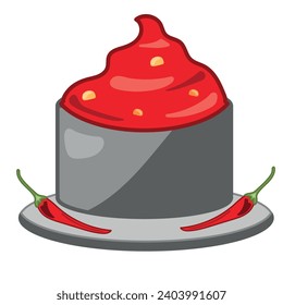 chilli peppers sause vector isolated