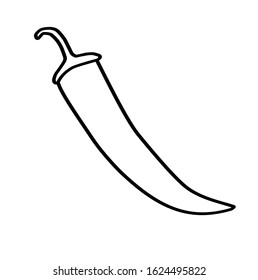 chilli peppers. simple illustration. doodle coloring