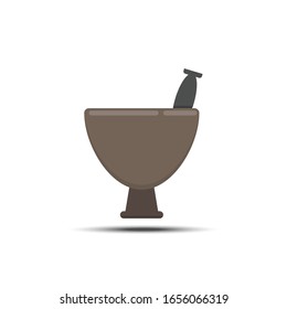Chilli pestle mortar flat icon, 64x64 pixel perfect icon, editable icon, small shadow on white background