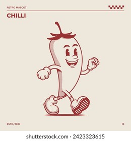 Chilli Retro Mascot, cartoon mascot