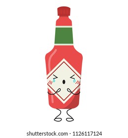 Chilli sauce cartoon vector. free space for text. wallpaper. Tabasco.