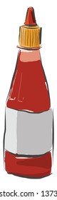Chilli sauce that adds spice and flavor to recipes and finger foods vector color drawing or illustration 