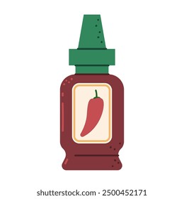Chilli sauce vector cartoon illustration isolated on a white background.