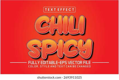Fuente picante de chili Efecto de texto editable	
