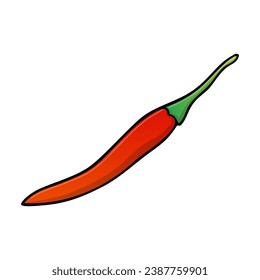 ilustración del vector chili, aislado en fondo blanco, vista superior