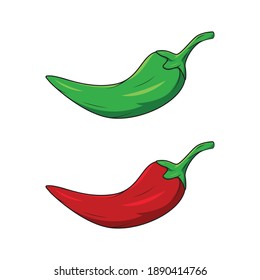 chilli vector isolated on white background