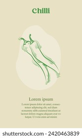 ilustración de línea vector chili