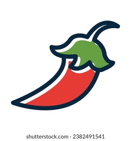 Chilli Vector Thick Line Filled Dark Colors Icons For Personal And Commercial Use.
