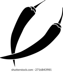 Chilli vegetable glyph black illustration