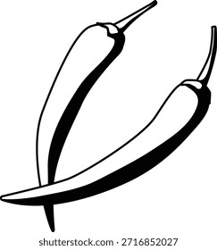 Chilli vegetable mono shadow illustration