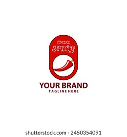 Chilli wood label logo design vector