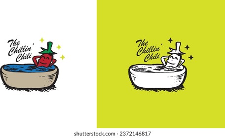 The Chillin Chili Handrawn Vector Design Illustration