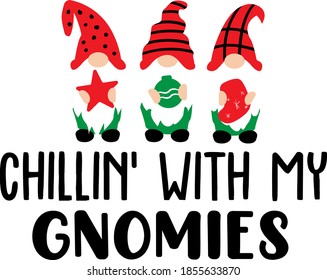 Chillin' with my gnomies. Christmas gnomes in red hats