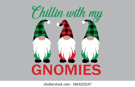 Chillin My Gnomies Plaid Pattern Hat Stock Vector (Royalty Free ...