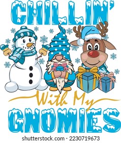 Chillin' With My Gnomies Winter T-shirt