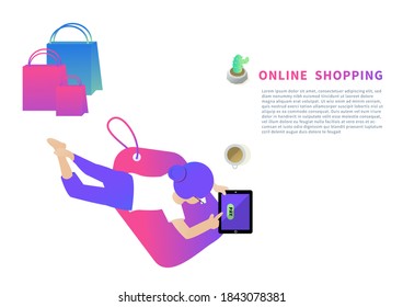 chilling day flat banner for online shopping vector