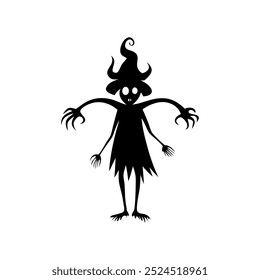 A Chilling Halloween  Vector Design black and white
