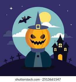 Chilling Halloween Vector Illustration: Royalty Graphic for Spooky and Creative Designs